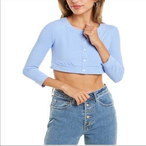 NWT WeWoreWhat cropped jersey knit cardigan size S